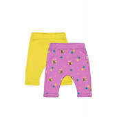 Set de 2 perechi de pantaloni albinute pentru bebelusi, tongs baby (marime: 3-6 luni, culoare: roz aprins)