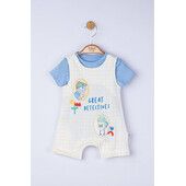 Set salopeta cu tricou great detectives pentru bebelusi, tongs baby (culoare: albastru, marime: 3-6 luni)