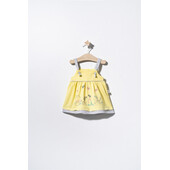 Rochita de vara cu pisicute pentru fetite, tongs baby (culoare: galben, marime: 6-9 luni)