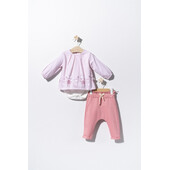Set bluzita de vara cu pantalonasi pentru bebelusi cats, tongs baby (culoare: roz, marime: 12-18 luni)