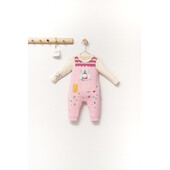 Set salopeta cu bluzita scufita rosie pentru bebelusi, tongs baby (culoare: roz, marime: 6-9 luni)