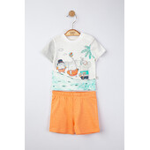 Set tricou de vara cu pantalonasi pentru bebelusi swim, tongs baby (culoare: somon, marime: 9-12 luni)