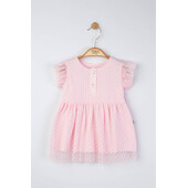 Rochita eleganta cu tulle pentru fetite, tongs baby (culoare: roz, marime: 12-18 luni)