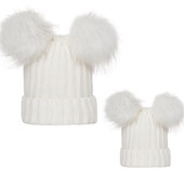 Set caciuli mama copil (culoare: alb)