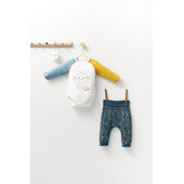 Set cu pantalonasi si body cu maneca lunga pentru bebelusi monster, tongs baby (culoare: bleumarin, marime: 6-9 luni)