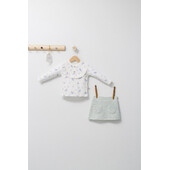 Set elegant cu fustita si bluzita pentru bebelusi paris love, tongs baby (culoare: ecru, marime: 24-36 luni)