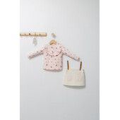 Set elegant cu fustita si bluzita pentru bebelusi paris love, tongs baby (culoare: somon, marime: 6-9 luni)