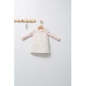 Set elegant cu sarafan si body pentru bebelusi paris love, tongs baby (culoare: somon, marime: 24-36 luni)