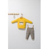 Set 2 piese cu bluzita si pantalonasi cu buzunare king, tongs baby (culoare: galben, marime: 18-24 luni)