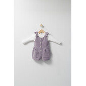 Set elegant cu salopeta si bluzita pentru bebelusi ballon, tongs baby (culoare: mov, marime: 12-18 luni)