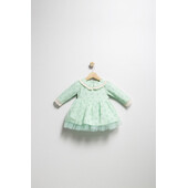 Rochita eleganta pentru fetite elbise, tongs baby, cu tulle si volane (culoare: verde, marime: 12-18 luni)