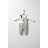 Set cu salopeta si bluzita pentru bebelusi mountain, tongs baby (culoare: gri, marime: 3-6 luni)