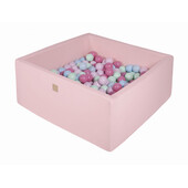 Piscina uscata cu 200 de bile (mint, baby blue, roz deschis, roz pastel) meowbaby   , 90x90x40 cm, roz deschis