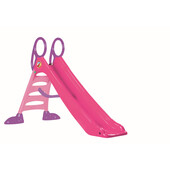 Tobogan mare pentru copii dohany, roz cu picioare si manere mov, 2085i