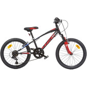 Bicicleta copii Dino Bikes 20` MTB baieti Sport negru cu 6 viteze si suspensie