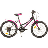 Bicicleta copii Dino Bikes 20` MTB fete Sport negru cu 6 viteze