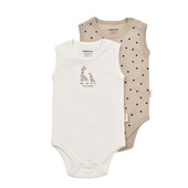 Set 2 body-uri fara maneci bebe unisex girafa, baby cosy, 100% bumbac organic (marime: 0-3 luni)