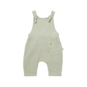Salopeta de vara cu pantaloni lungi din muselina, babycosy, 100% bumbac organic, verde (marime: 12-18 luni)
