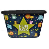 Cutie depozitare pentru copii , 50 litri, fun box v2, multicolor cu animalute