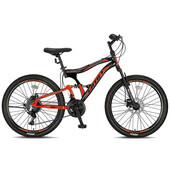 Bicicleta mtb-fs 24   umit albatros 2d, frane disc, negru portocaliu