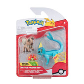 Pokemon - set 3 figurine de actiune, rockruff, bellossom, vaporeon, 3 buc