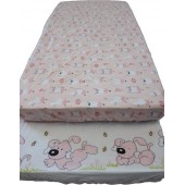Cearcaf Imprimat cu Elastic Roz 120X60