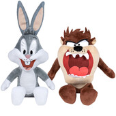 Set 2 jucarii din plus bugs bunny 18 cm si diavolul tasmanian 16 cm (sitting)