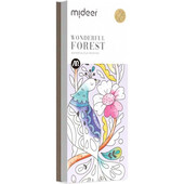 Carte de colorat cu apa,  pensula de pictat si culori incluse, 19 x 8 x 1.3 cm,  Wonderful Forest Mideer MD4194