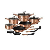 Set gatit oale, cratite si tigai, 15 piese berlinger haus rose gold bh/1224n