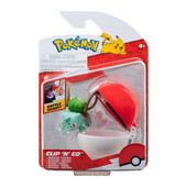 Pokemon - set figurine clip n go, bulbasaur #4 & poké ball, 2 buc