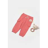 Pantaloni cu buzunare laterale, two thread, 100%bumbac organic - rose, babycosy (marime: 12-18 luni)