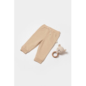 Pantaloni lungi, two thread, 100%bumbac organic - stone, babycosy (marime: 12-18 luni)