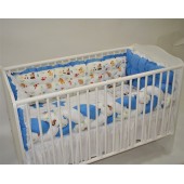 Set lenjerie patut bebe cu impletitura 120x60 cu 6 piese albastru