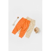 Set 2 pantalonasi printed, babycosy, 50% modal+50% bumbac, stone/apricot (marime: 12-18 luni)