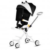 Carucior cu scaun rotativ, Sport, Copii 6 - 36 luni, Alb, Pliabil, Copertina detasabila, Protecția UV, Ușor de pliat