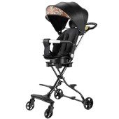 Carucior cu scaun rotativ, Sport, Copii 6 - 36 luni, Negru, Pliabil, Copertina detasabila, Protecția UV, Ușor de pliat