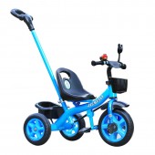 Tricicleta cu pedale pentru copii 2-5 ani, Maner parental, Albastru