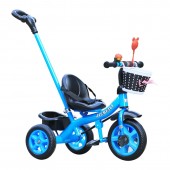 Tricicleta cu pedale pentru copii 2-5 ani, cu maner parental detasabil, Albastru