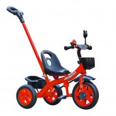 Tricicleta cu pedale pentru copii 2-5 ani, Maner parental, Rosu